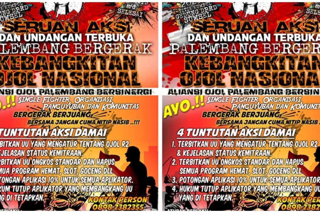 20 Mei Ribuan Ojol Sumsel Akan Matikan Aplikasi Massal Demo di DPRD Provinsi, Tuntut Regulasi dan Keadilan Tarif