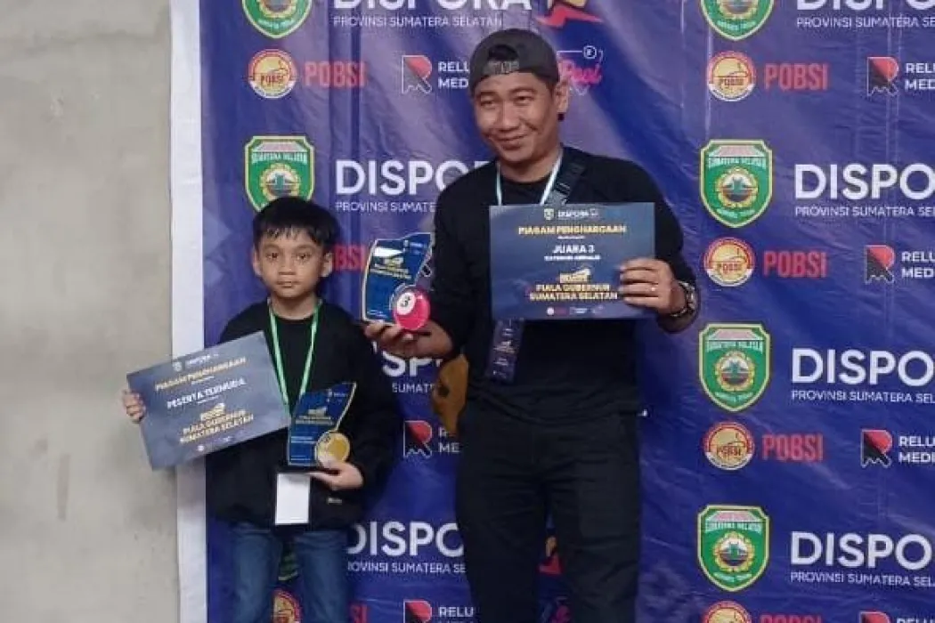 Debi Ariyanto Owner Elnews Sekaligus ASN PPPK Muba Raih Juara 3 Jurnalis Relung Billiard Challenge 2025