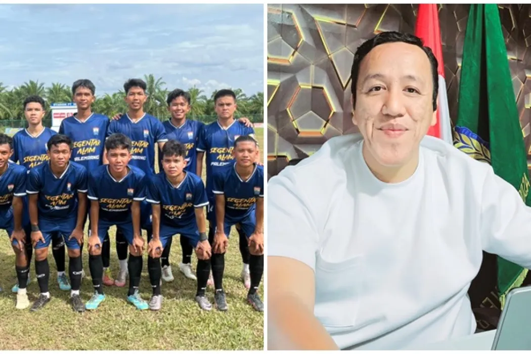Lolos Semifinal Porprov Sumsel 2025, David Optimis Tim Sepak Bola Palembang Raih Medali Emas